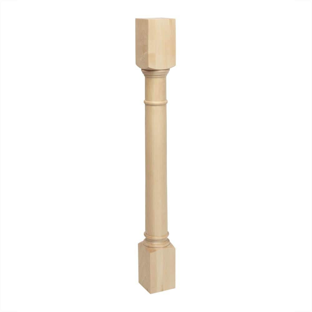 35-1/4 in. x 3-3/4 in. Unfinished North American Solid Hard Maple Traditional Full Round Kitchen Island Leg price history on PriceWatchPro