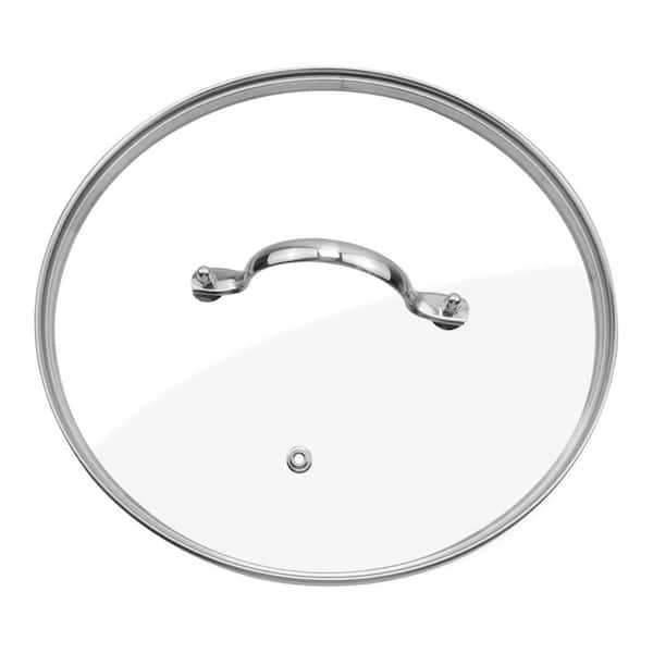 Tempered Glass Lid 10.5 Inch Stainless Steel Edge Steam Vent Dishwasher Safe Transparent Cover for Pot Pan 1 Set