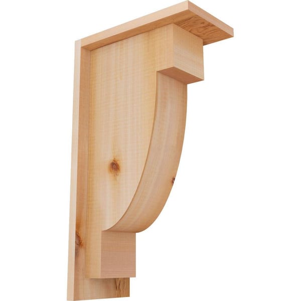 Ekena Millwork 5-1/2 in. x 10 in. x 18 in. Western Red Cedar Alpine Smooth Corbel with Backplate