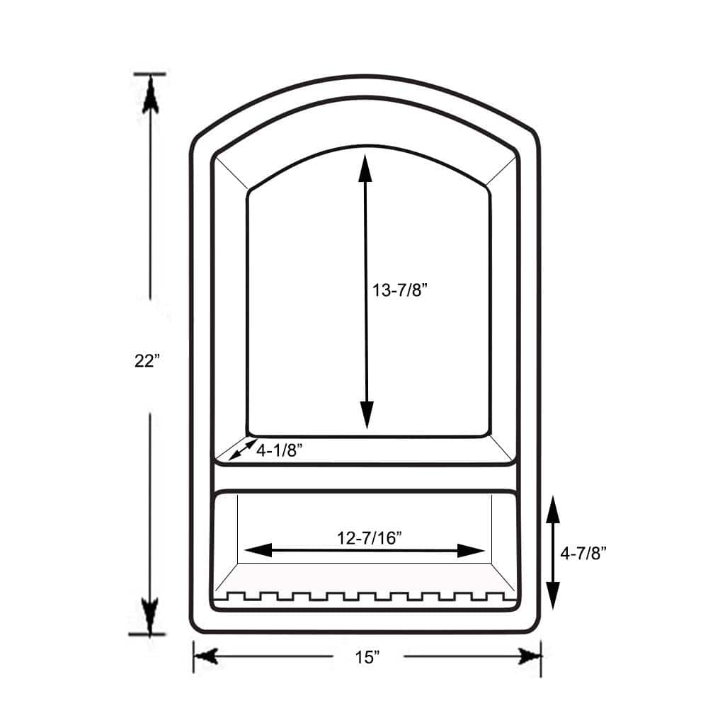 White Solid Surface Recessed Shower Shelf with Soap Dish