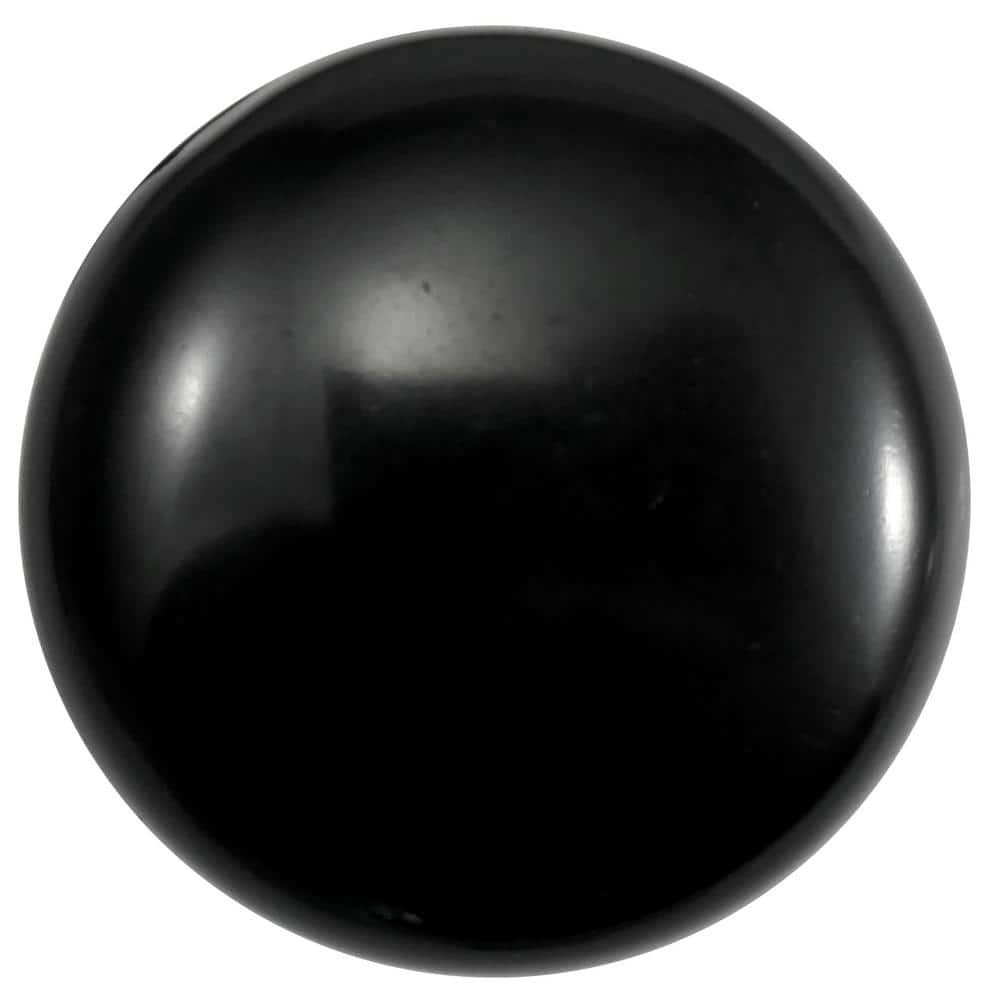 Black Round Plastic Cabinet Knob with Mounting Hardware