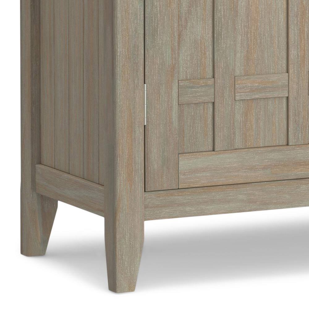 Bedford Transitional 54" Solid Pine Wood Sideboard Buffet and Wine Rack in Distressed Grey