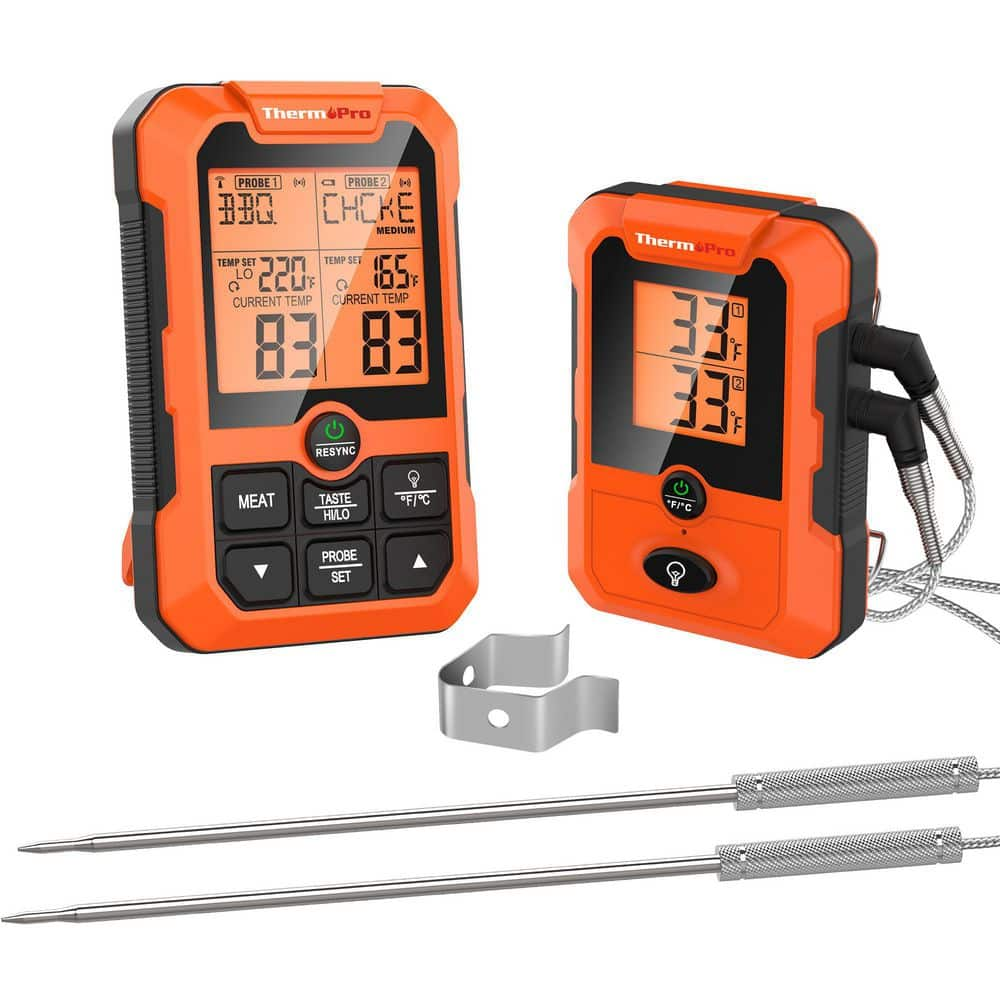 ThermoPro TP28 500FT Long Range Wireless Meat Thermometer with Dual Probe  for Smoker BBQ Grill Thermometer