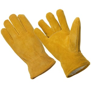 Men's Premium Cow Suede Sherpa Lined Leather Driver Gloves