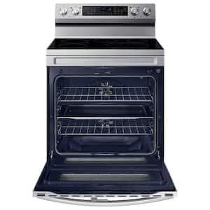 6.3 cu.ft. 30 in. 5 Burner Element Smart Freestanding Double Oven Electric Range with Flex Duo in Stainless Steel