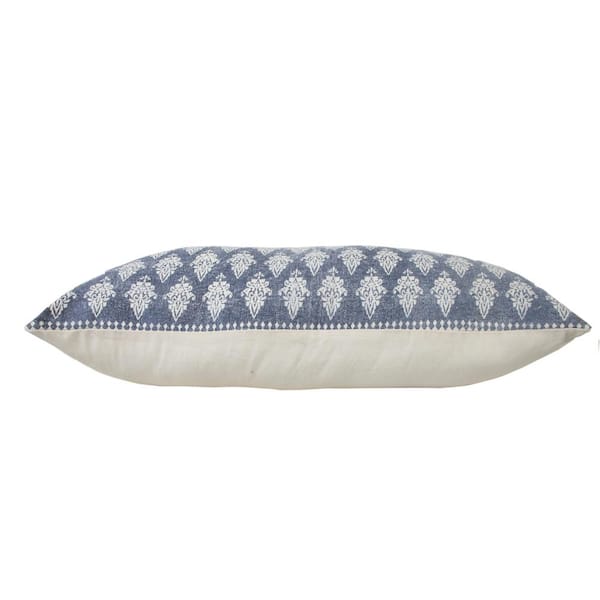 The French Blue Diamonds Extra Long Lumbar Throw Pillow-14 x 36