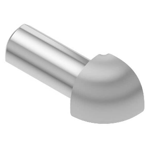 Schluter Rondec Light Grey Color-Coated Aluminum 3/8 in. x 1 in. Metal 90 Degree Outside Corner