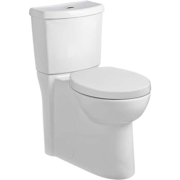 American Standard Studio Chair Height Skirted 2-Piece 1.6 GPF Dual Flush Elongated Toilet in White, Seat Included