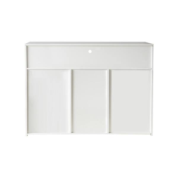 Z-joyee White Living Room Sideboard Storage Cabinet with LED Light