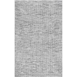 Sherill Modern Ripples Gray 5 ft. x 8 ft. Area Rug