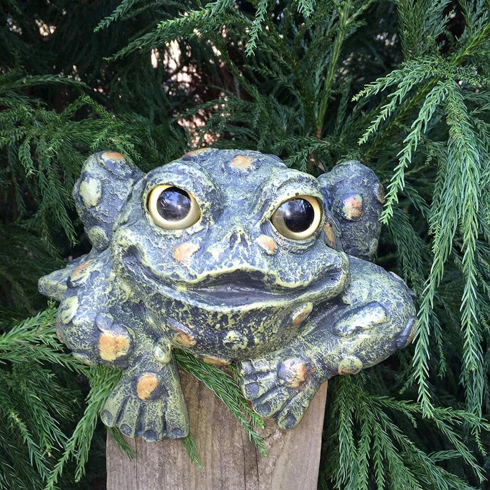 Large Hand-Painted Resin Toad Hollow Shelf-Sitter Statue