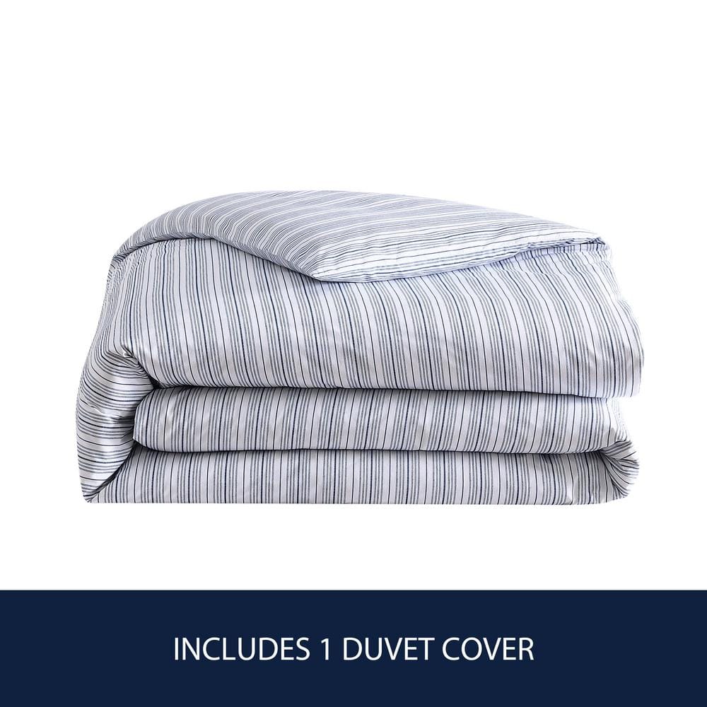 Twin Blue and White Cotton Nautical Duvet Cover Set