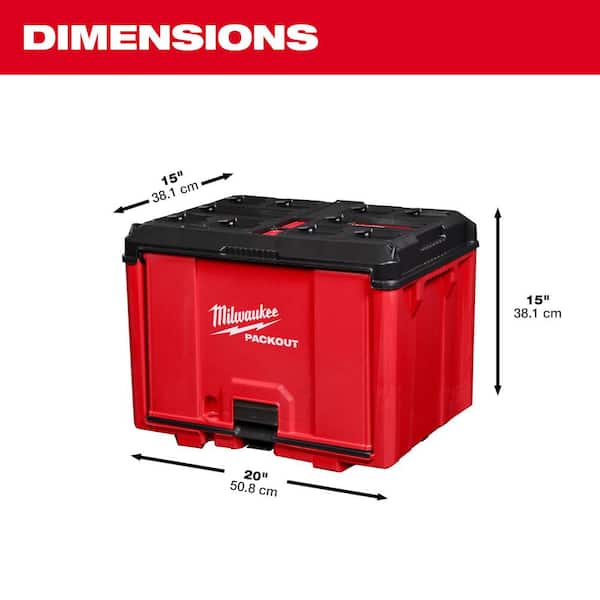 Milwaukee 48-22-8445 Packout 19.5 in. W x 14.7 in. H x 14.5 in. D Cabinet in Red (1-Piece) - 3