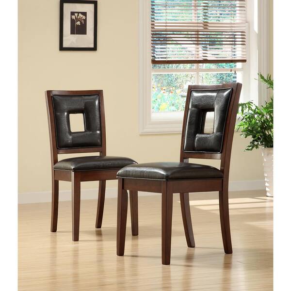 Unbranded Dark Brown Leather Side Chair (Set of 2)