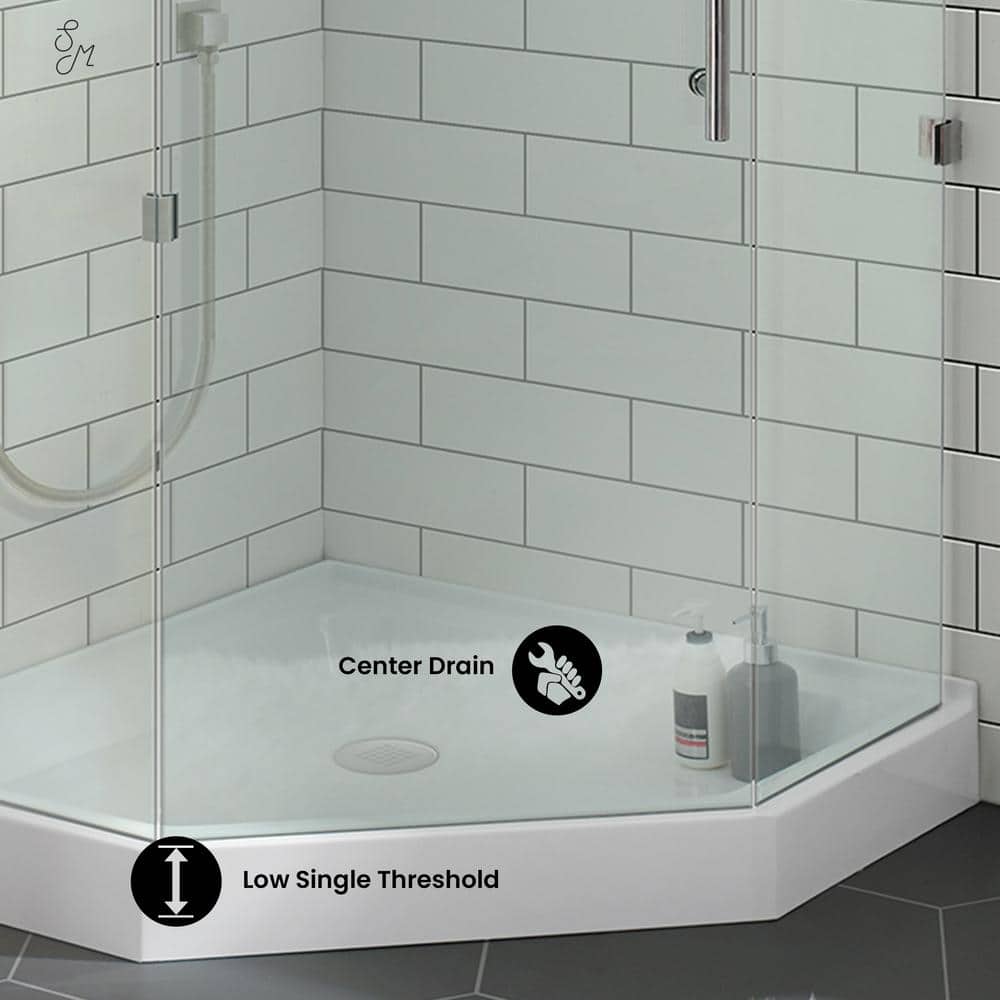 Voltaire 36" x 36" White Acrylic Neo-Angle Shower Base
