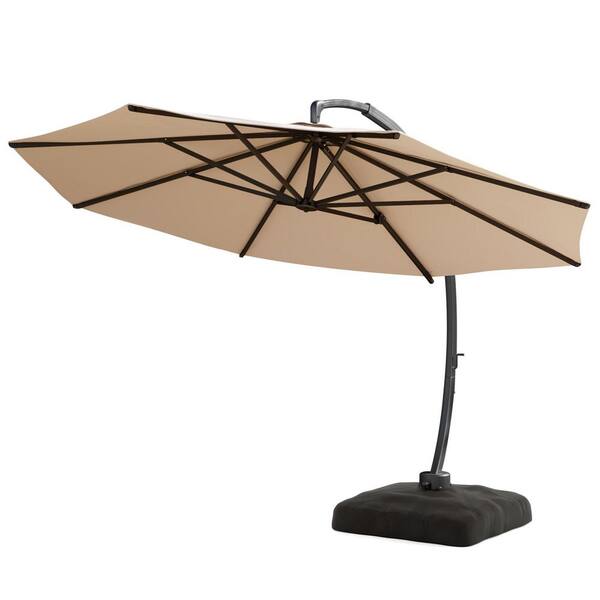 amazon 11 foot patio umbrella FT Outdoor with Base Aluminium Curved Cantilever Umbrella allowing you to track the sun throughout the day with ease Patio Kingdom 11FT Cantilever Umbrella