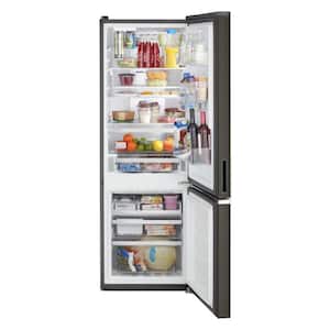 24 in. 12.7 cu. ft. Garage Ready Bottom Freezer Refrigerator in Fingerprint Resistant Black Stainless
