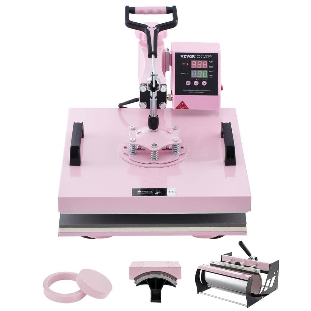 Heat Press Machine, 15 in. L x 15 in. W, 5 in 1 Heat Transfer Machine with 30 oz. Tumbler Press, 360° Swing Away price history on PriceWatchPro