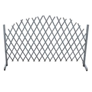 39.4 in. Solid Fir Wood Garden Fence, Gray
