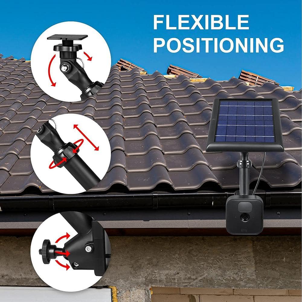 Black Universal Gutter Mount for Security Cameras and Solar Panels