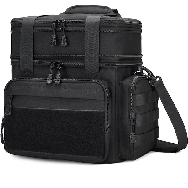 16 qt. Insulated Tactical Lunch Box for Men with Leakproof Cooler Bag, Expandable Large Capacity, Black