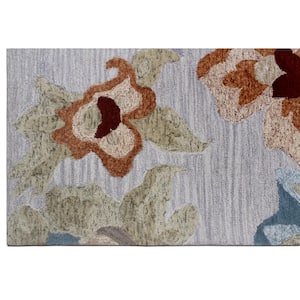 E1765 Multi 7 ft. 6 in. x 9 ft. 6 in. Hand Tufted Floral Transitional Indoor Wool and Viscose Area Rug