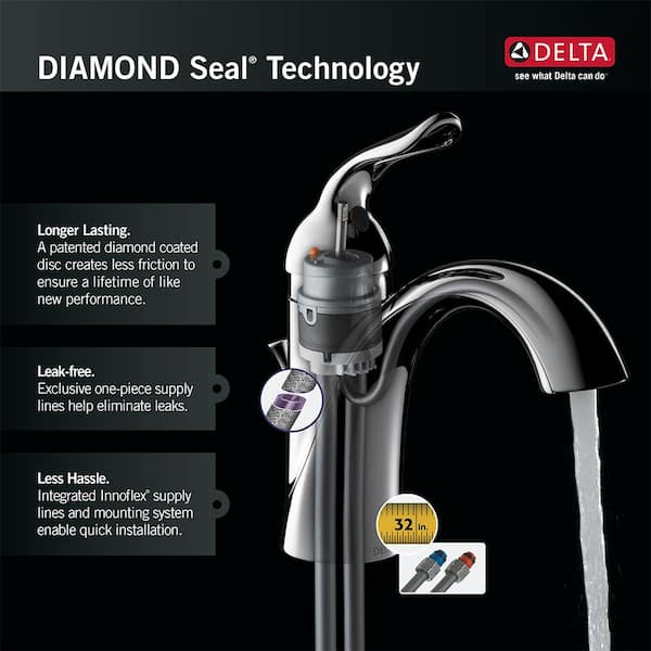 Delta Trinsic Single Hole Single Handle Vessel Bathroom Faucet In Stainless 759 Ss Dst The Home Depot