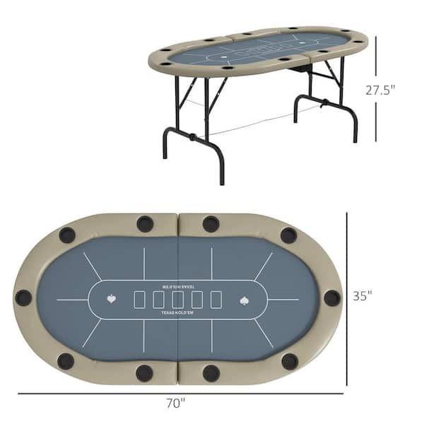 Soozier Poker Table Foldable, 70 in. Oval Blackjack Casino