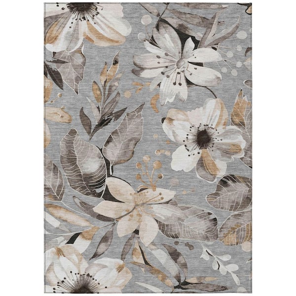 Chantille Machine Washable Indoor/Outdoor Abstract ACN2260 Gray 2 ft. 6 in. x 3 ft. 10 in. Area Rug