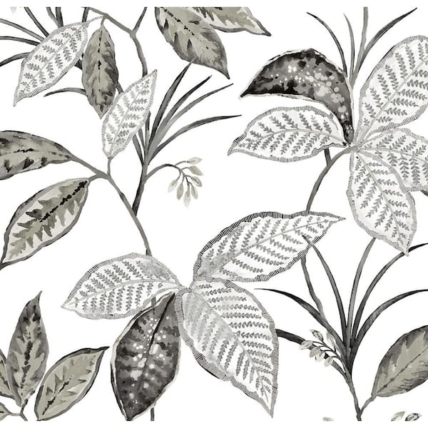 NextWall Greystone Boho Leaf Trail Vinyl Peel and Stick Wallpaper Roll (30.75 sq. ft.)
