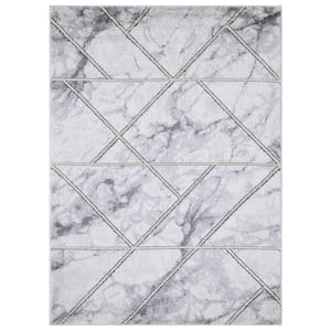 BrightonCollection Bellucci Gold 3 ft. x 5 ft. Geometric Area Rug