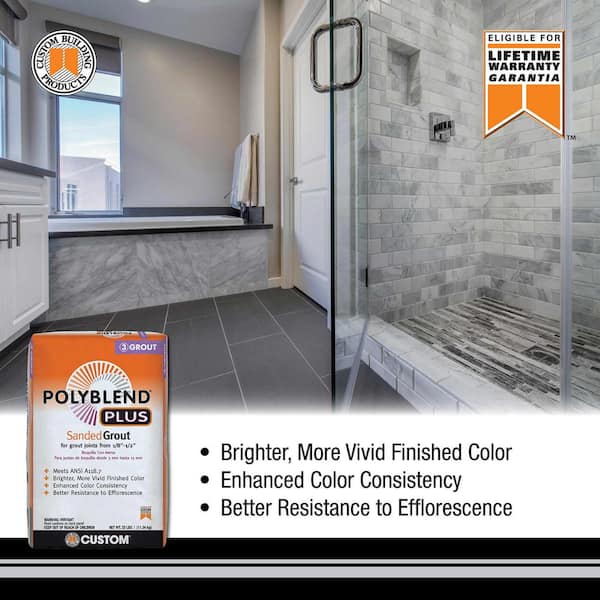 Custom Building Products Polyblend Plus #19 Pewter 25 lb. Sanded Grout