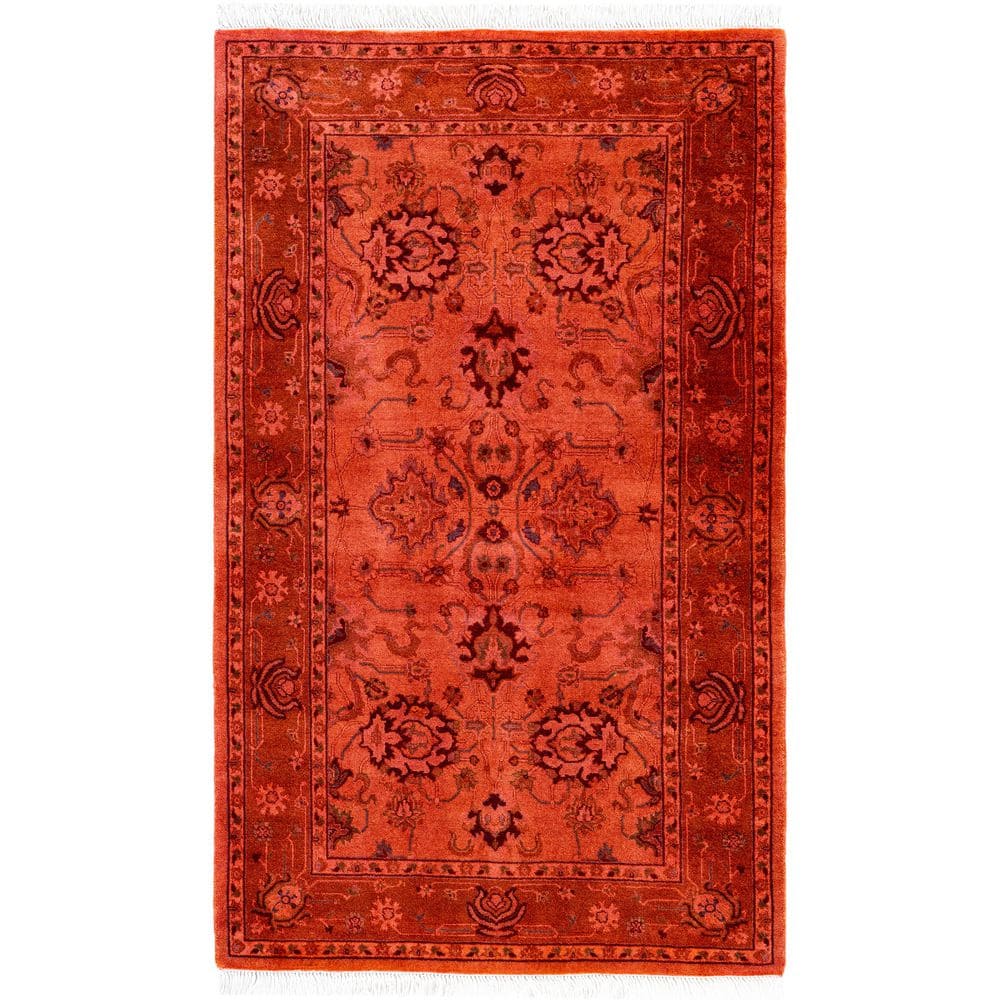 Overdyed Pink 3 ft. x 5 ft. Solid Wool Indoor Area Rug price history on PriceWatchPro