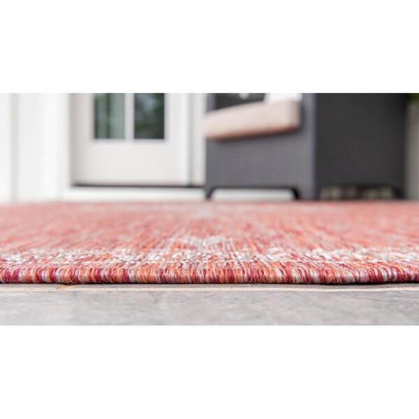 Rust Red Antique Indoor/Outdoor 8 ft. x 11 ft. Area Rug