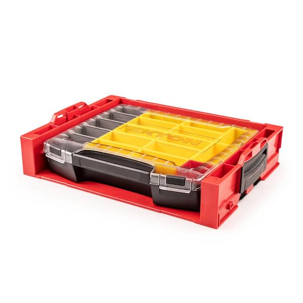 Lidded Drawer (i-BOXX) with 14-Piece Organizer Bin Set in Stacking Drawer Rack (Up to 18 Compartments)