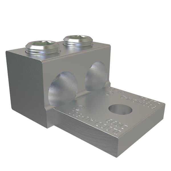 ILSCO Aluminum Mechanical Lug Connector, Conductor Range 600-2, 2 Ports, 1 Hole