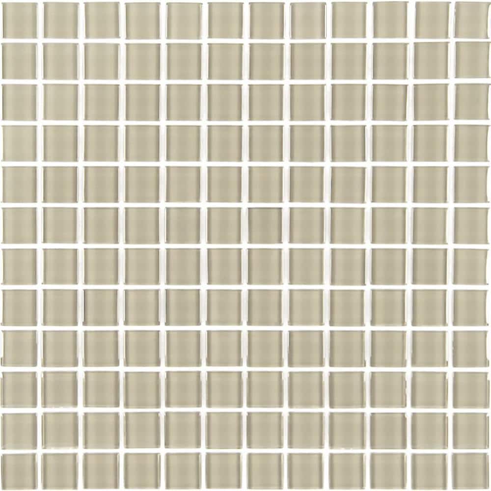 Modern Cream Beige 1 in. X 1 in. Square Glossy Glass Mosaic Wall Floor And Pool Tile (6 sq.ft./Case) price history on PriceWatchPro