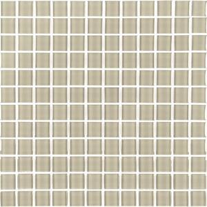 Modern Design Styles Cream Square Mosaic 1 in. x 1 in. Glossy Glass Wall Floor and Pool Tile  (11 sq. ft.)