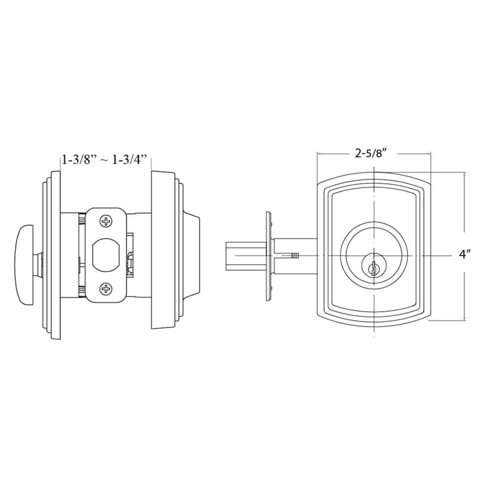 Matte Black Single Cylinder Deadbolt with Enlarged Back Plate