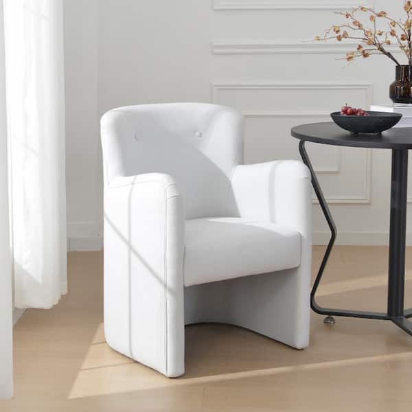 KINWELL Ivory Performance Fabric Upholstered Dining Armchair