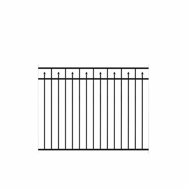 Brilliance Standard-Duty 4-1/2 ft. H x 6 ft. W Black Aluminum Pre-Assembled Fence Panel