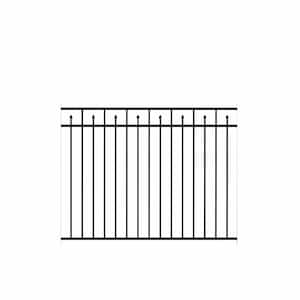 Brilliance Standard-Duty 4-1/2 ft. H x 6 ft. W Black Aluminum Pre-Assembled Fence Panel