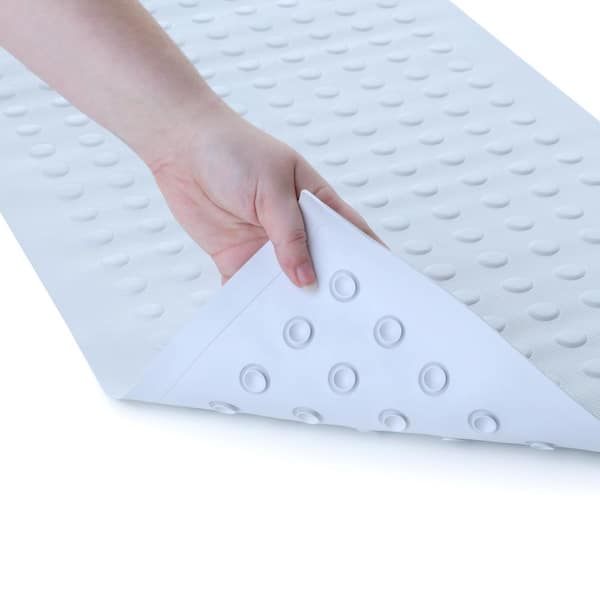 SlipX Solutions 18 in. x 36 in. Extra Long Rubber Bath Safety Mat in White  06600-1 - The Home Depot