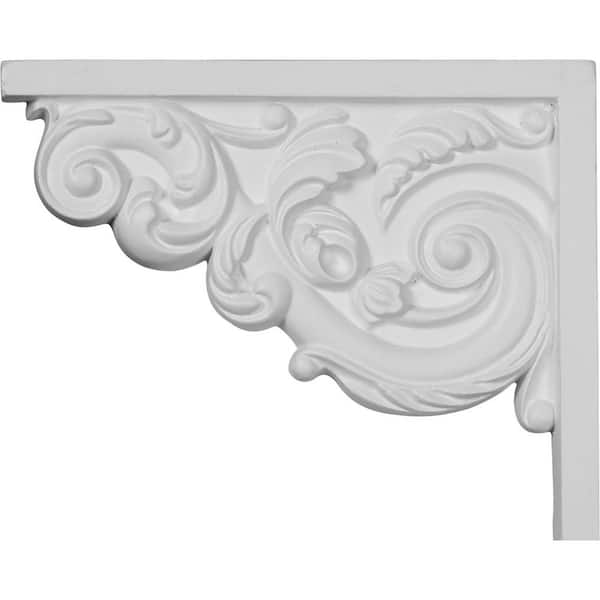 Ekena Millwork 5/8 in. x 8-3/4 in. x 7-1/8 in. Polyurethane Left Small Ashford Stair Bracket Moulding