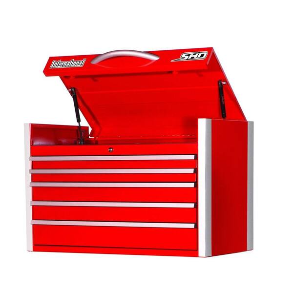 International SHD Series 35 in. 5-Drawer Top Chest, Red