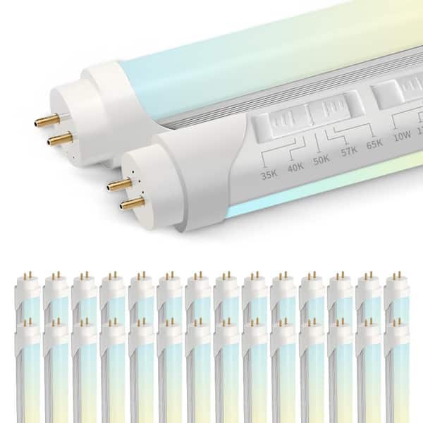 60-Watt Equivalence 5 Color Selectable LED 4FT Linear T8 Tube Light Bulb Type A&B Plug & Play or Ballast Bypass 30-Pack