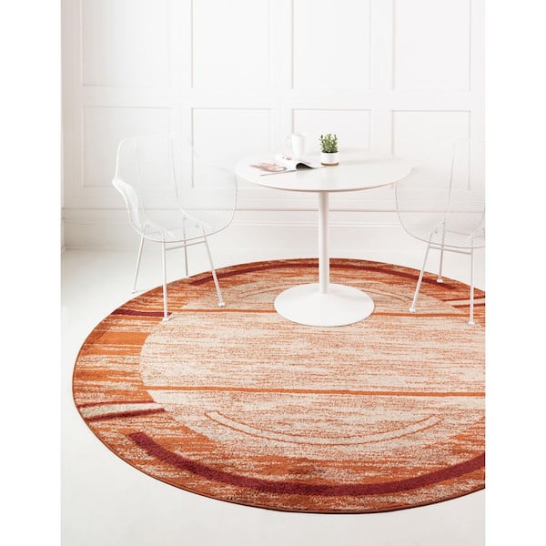 Autumn Foilage Terracotta 3' 3 x 3' 3 Round Rug