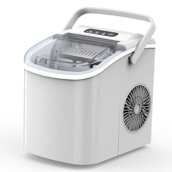 8.1 in. 27 lb./Day Bullet Countertop Portable Ice Maker in Black with 2-Ice Sizes, Ice Scoop, Self-Cleaning, 6-Min Ice