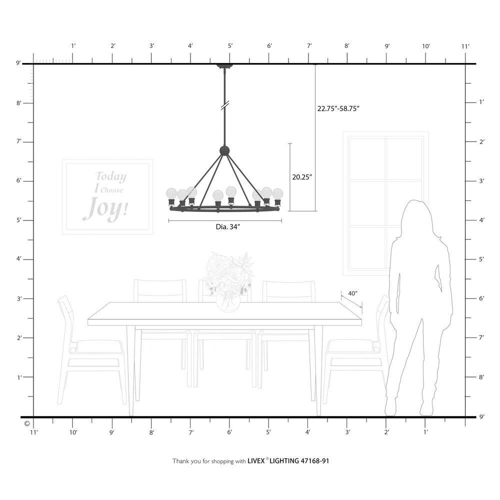 Lansdale 34" Brushed Nickel 8-Light Chandelier