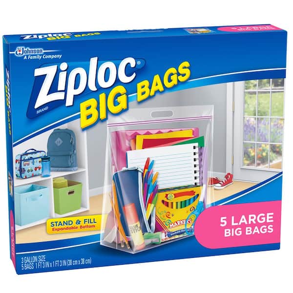 Ziploc Big Bag Large Clear Flexible Zipper Bag Drawer Organizer (5